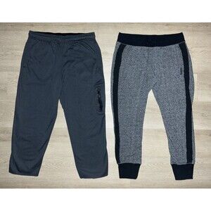 Lot Of 2 Reebok Gray Sweatpants Size Large Mens Tapered Athletic Lounge 32x26